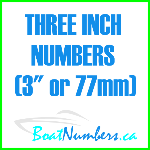 3" Boat Numbers (Prespaced) 30 COLOURS MULTIPLE FONTS