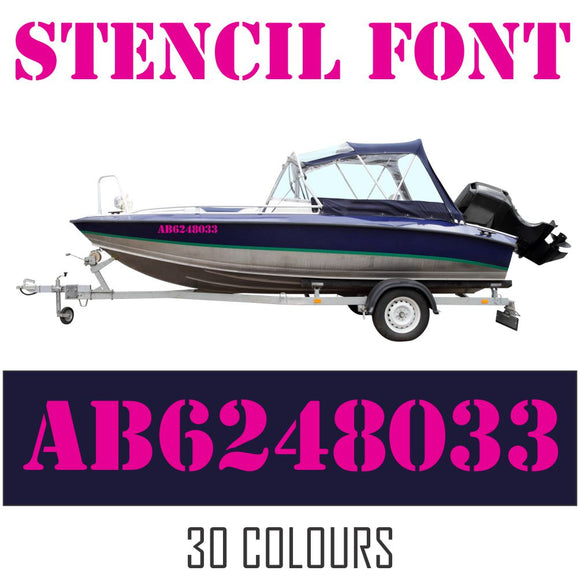 Boat Numbers Boat Decals Boat License Boat Licence STENCIL Font